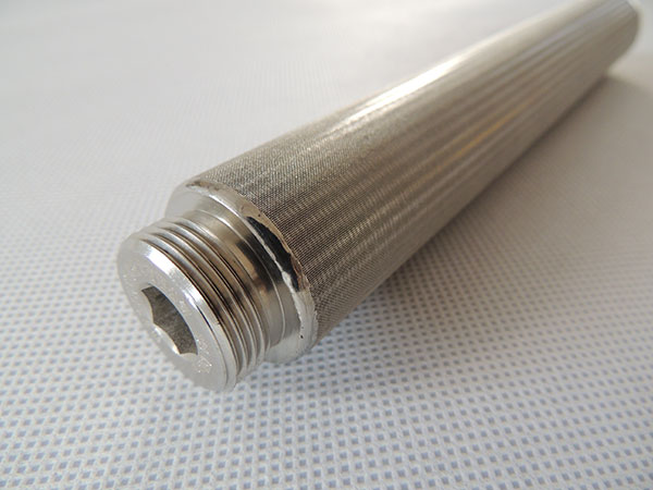 wedge metal wire filter cartridge with external threaded end fittings