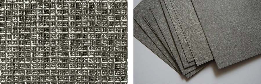 metal fiber with protection mesh vs sintered metal fiber felt coarse
